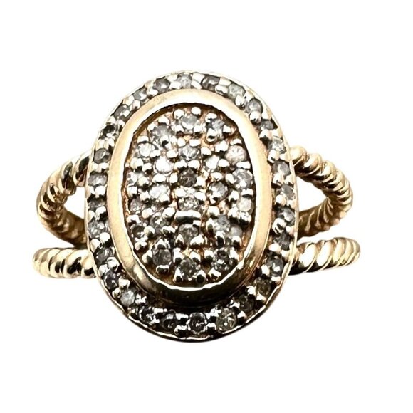 Vintage 14K Yellow Gold Diamond Ring 5 Grams Size 7 - Picture 2 of 6